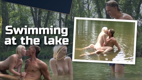 Naked swimming on the lake