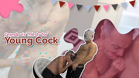 Grandpa loves licking young man ass