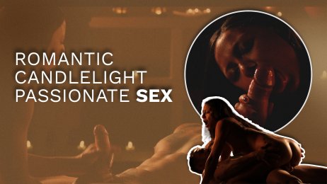 Romantic candlelight passionate sex