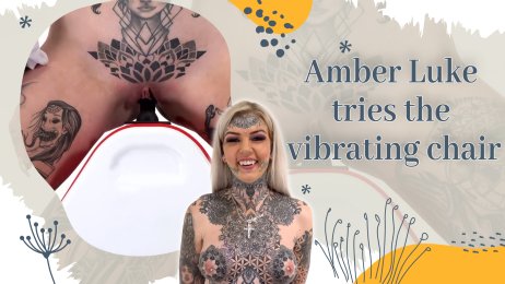 Amber Luke tries the vibrating chair